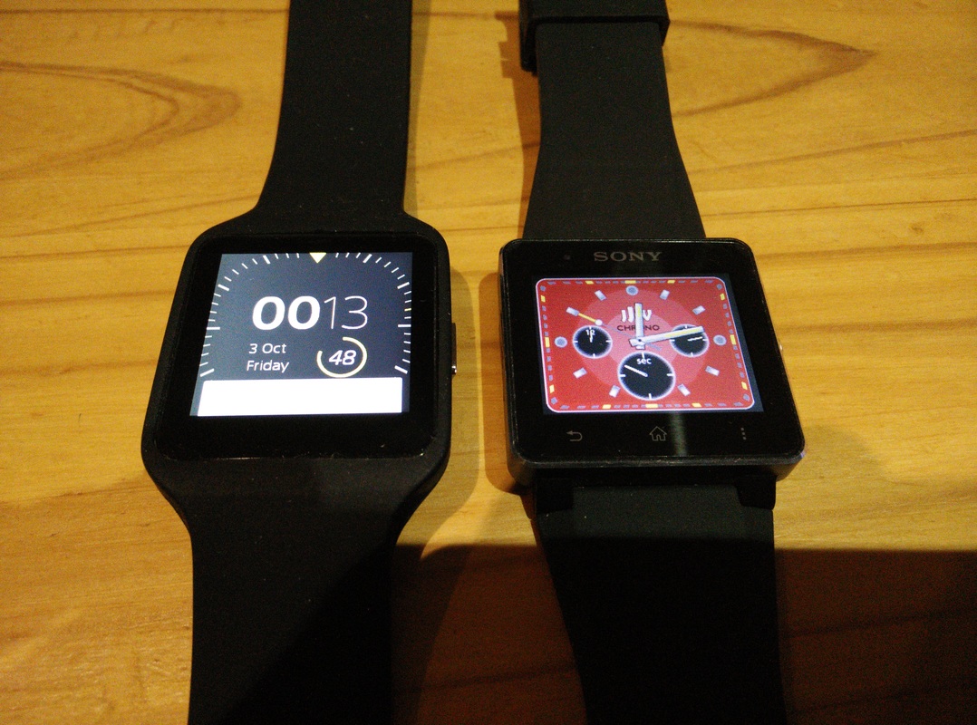 SmartWatch 3 (left) and SmartWatch 2 (right)